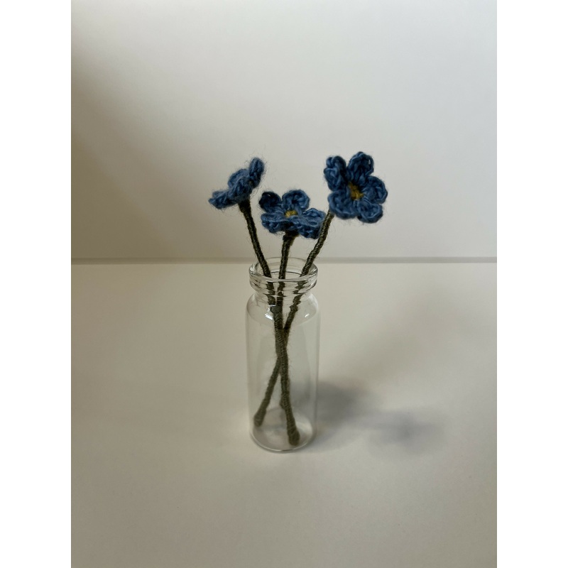 Miniature Crochet Forget-Me-Not Bouquet