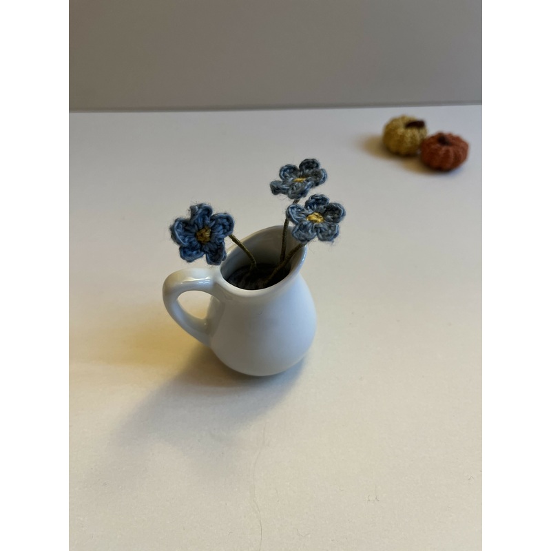 Miniature Jug of  Crochet Flowers