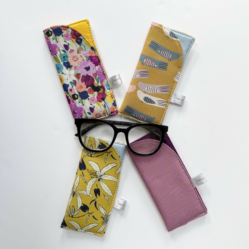 Slip In Glasses Cases|Yellow Floral|Spring Meadow|Pink Geometric|Mustard Birds
