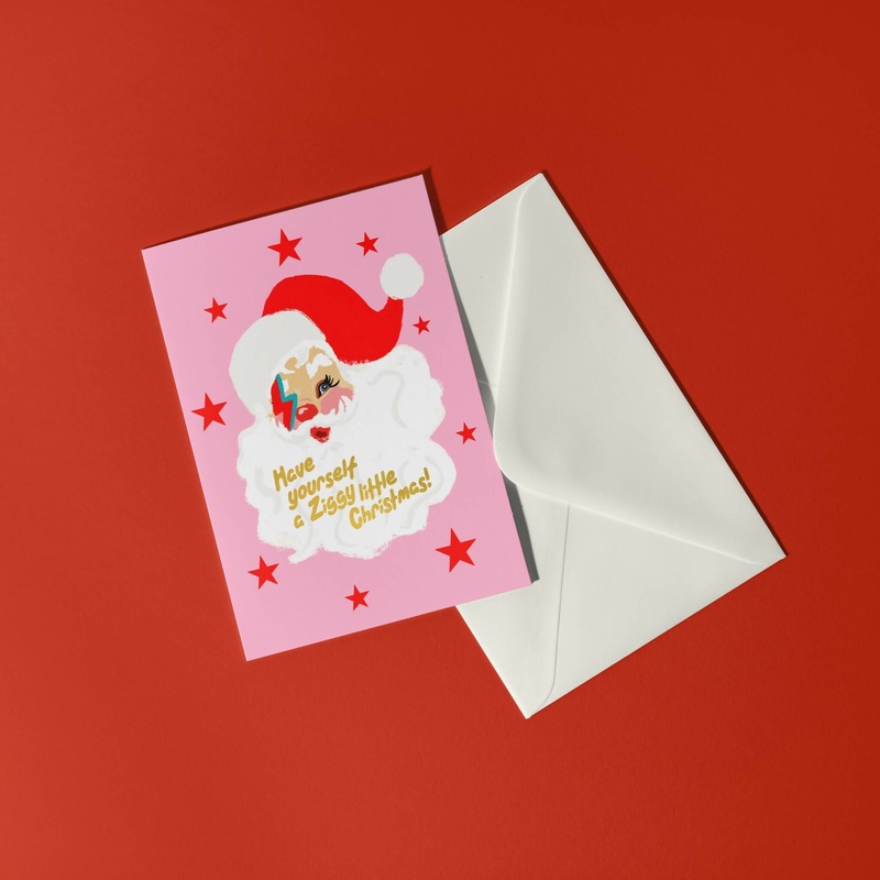 Ziggy Little Christmas Gold Foiled Christmas Card