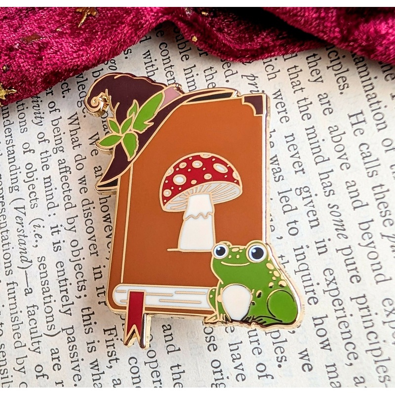 Cottagecore Witch Book Enamel Pin