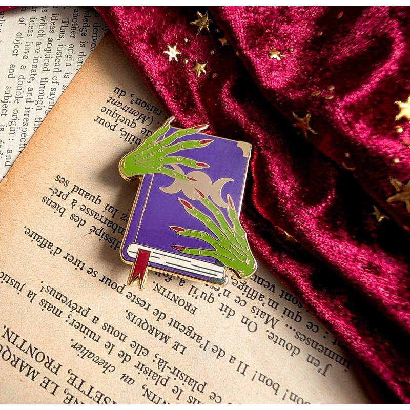 Green Witch Book Enamel Pin