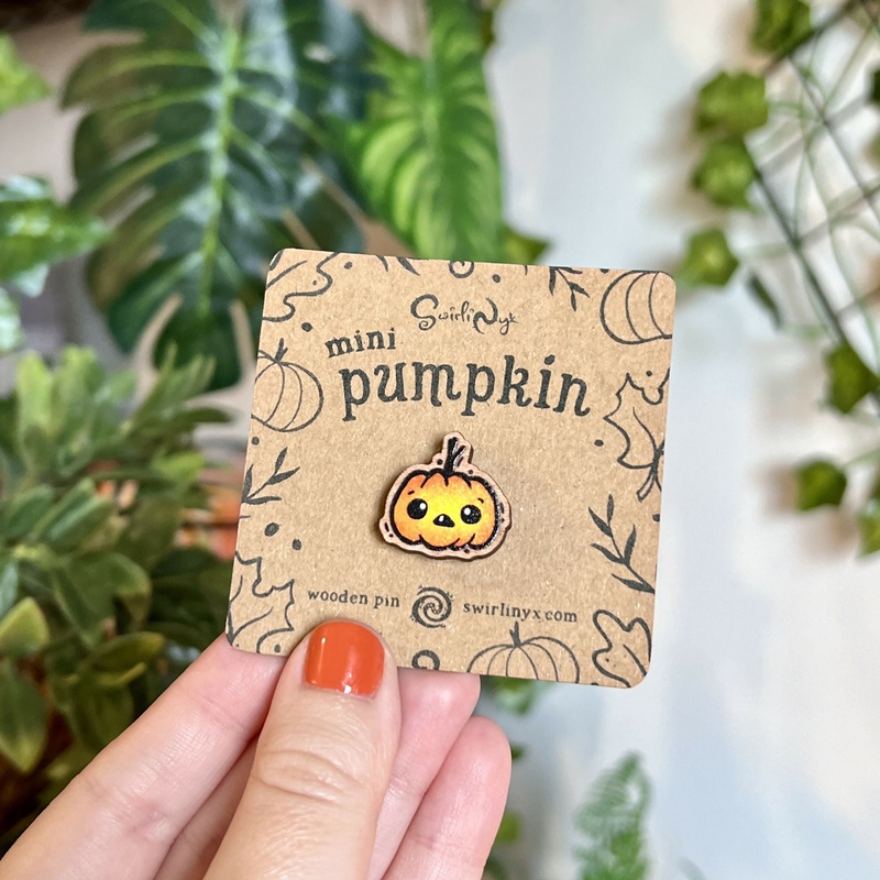 Mini Pumpkin Wooden Pin