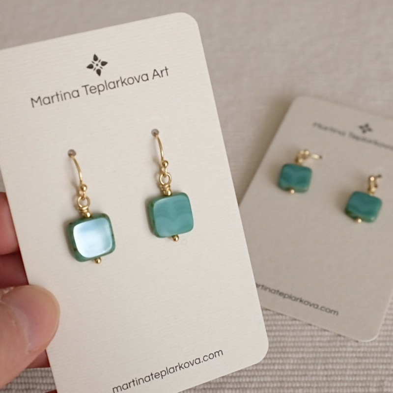 Turquoise Square Earrings