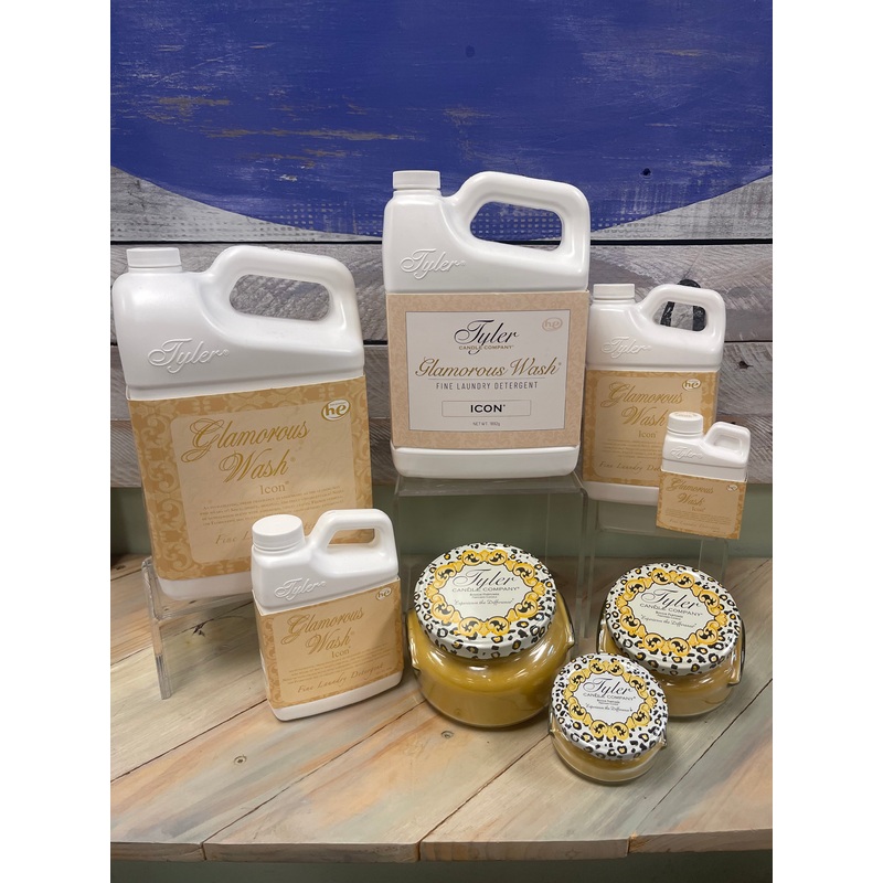 Tyler Home in Icon|3.4 oz Candle|11 oz Candle|22 oz Candle|Mixer Melts|Glamorous Wash Laundry Detergent -4 oz/112 grams|Glamorous Wash Laundry Detergent -16 oz/454 grams|Glamorous Wash Laundry Detergent -32 oz/907 grams|Glamorous Wash Laundry Detergent -6