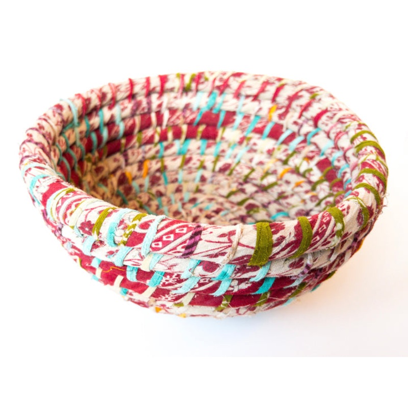 Recycled Chindi Sari Basket