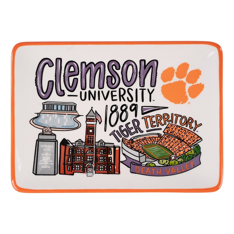 Collegiate Trinket Tray -Clemson Icons