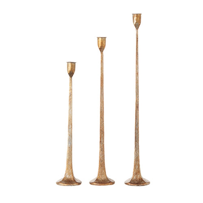 Gold Iron Candlesticks (set of 3)