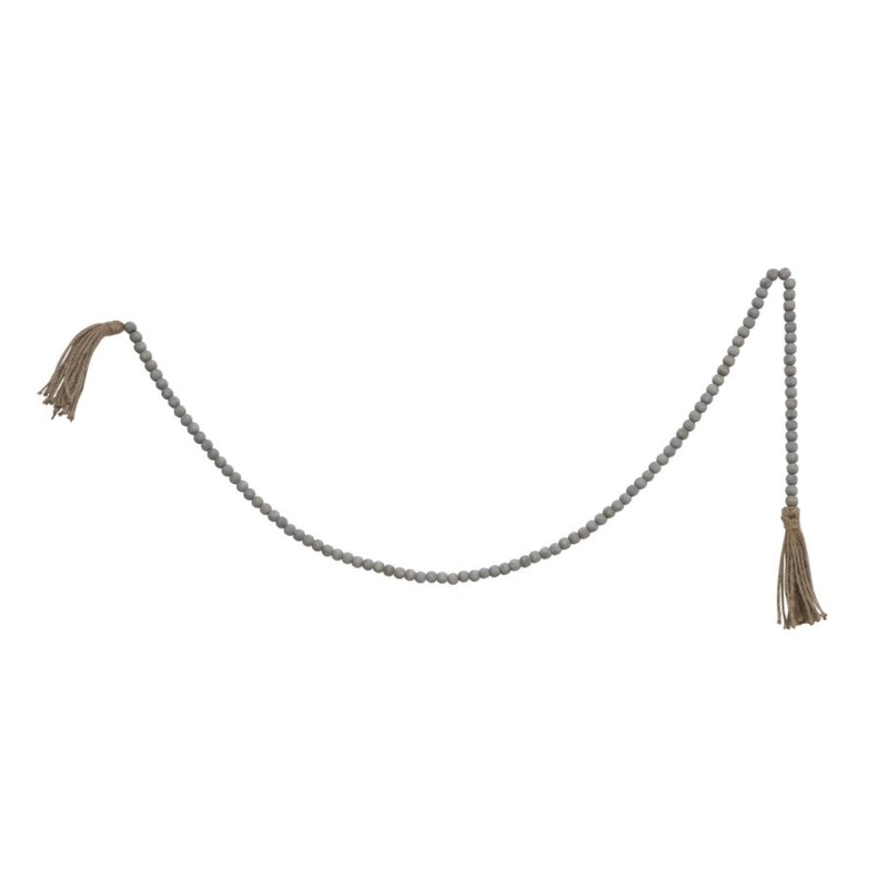 Jute & Wood Bead Garland w/ Tassels