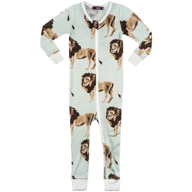 MilkBarn Zipper Pajama -Lion 3-6M