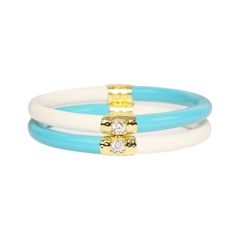 Yin & Yang All Weather Bangles -Turquoise/Ivory