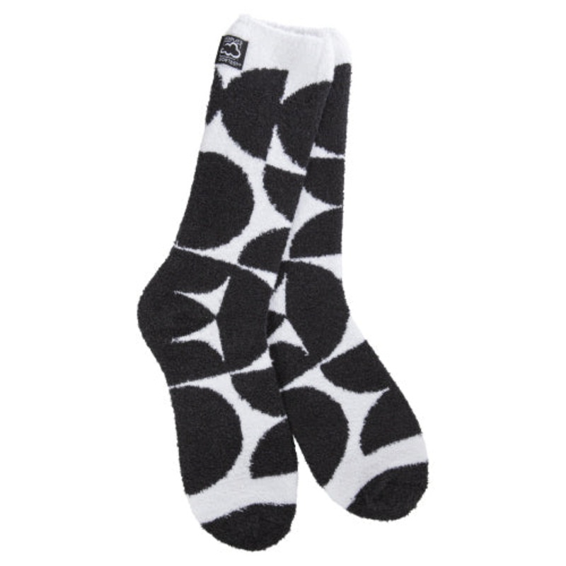 WS Socks Cozy Cali Crew -Geo Black & White