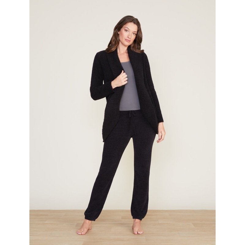 CozyChic Chenille Shawl Cardi -Black