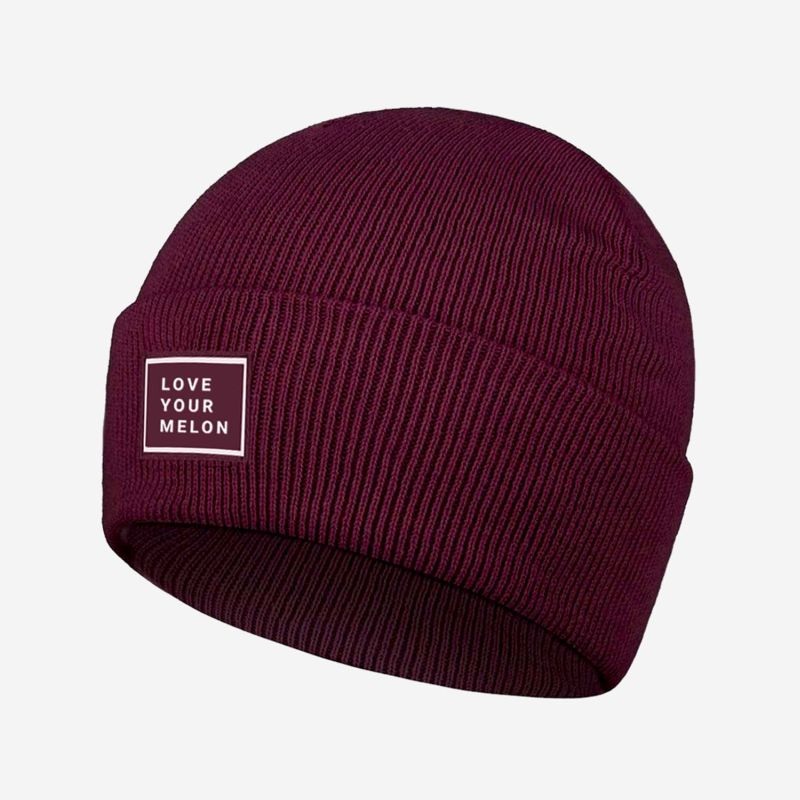 Love Your Melon Acrylic Cuffed Beanie -Burgundy