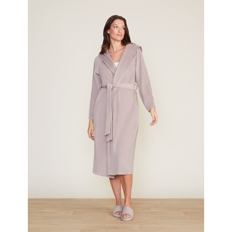 LuxeChic Hooded Robe -Deep Taupe