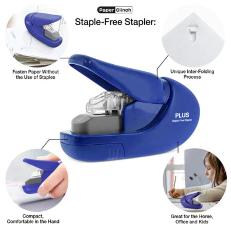 Paper Clinch Staple Free Stapler