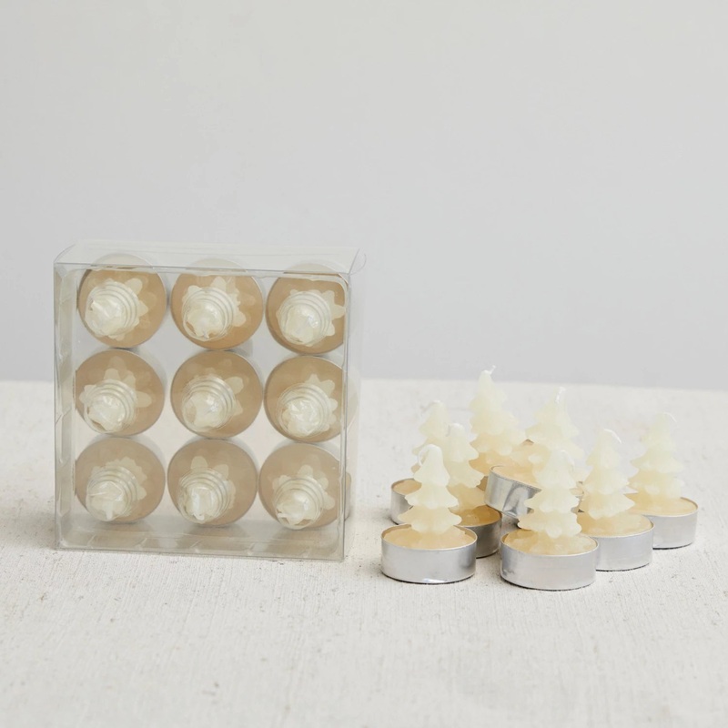 Tree Shaped Tealight Candles -Cream
