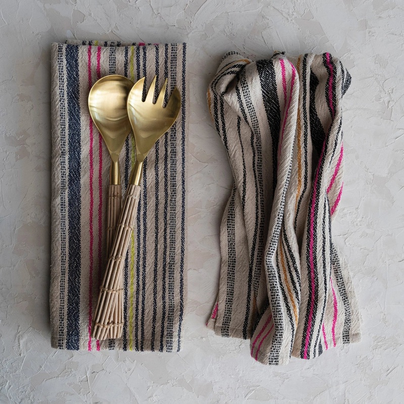 Woven Cotton Striped Tea Towel