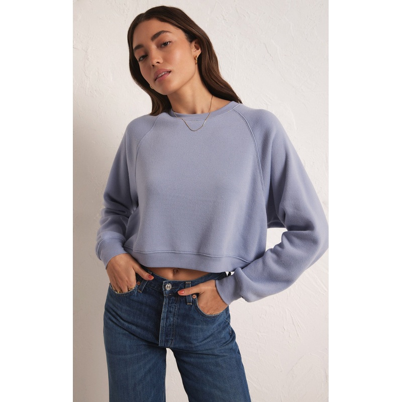 Z Supply Crop Out Sweatshirt -Stormy