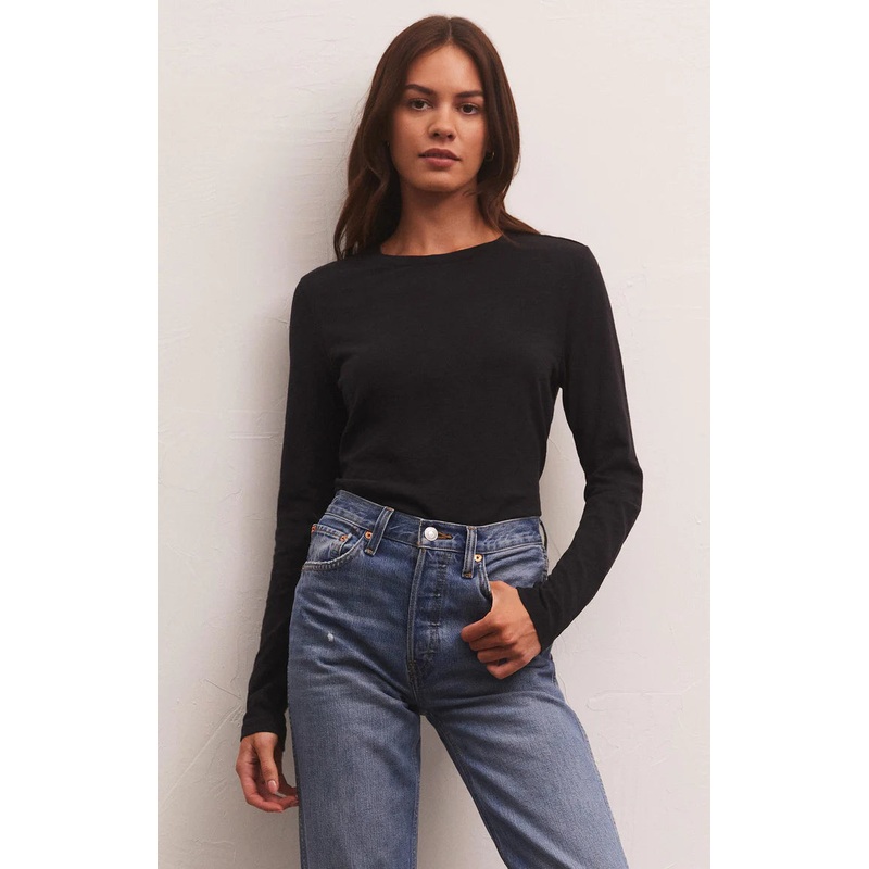 Z Supply Modern Slub LS Tee -Black