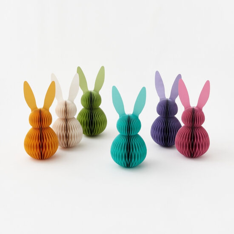 Accordion Bunnies -Large|Gold|Green|Pink|Purple|Turquoise|White