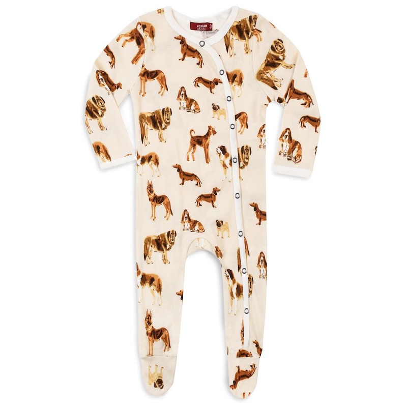MilkBarn Footed Romper -Natural Dog