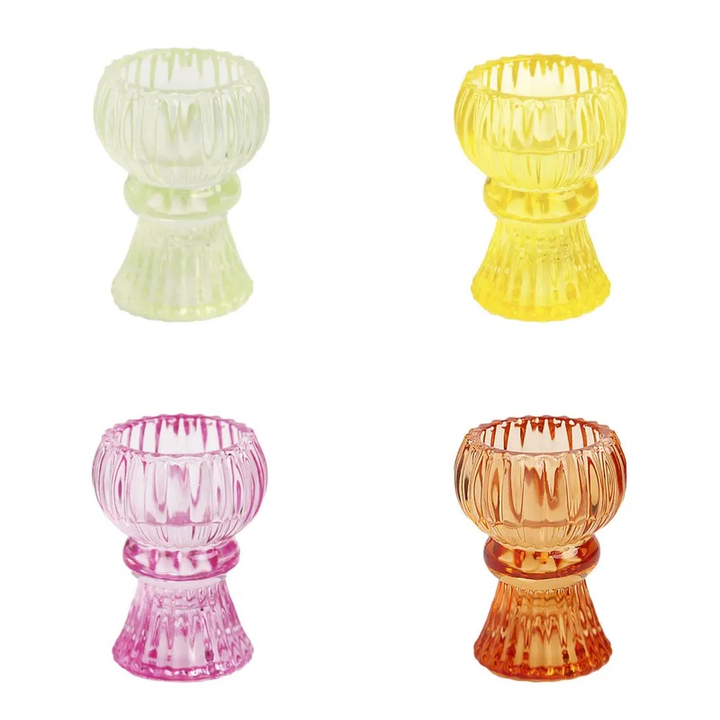 Spring Small Glass Candle Holders