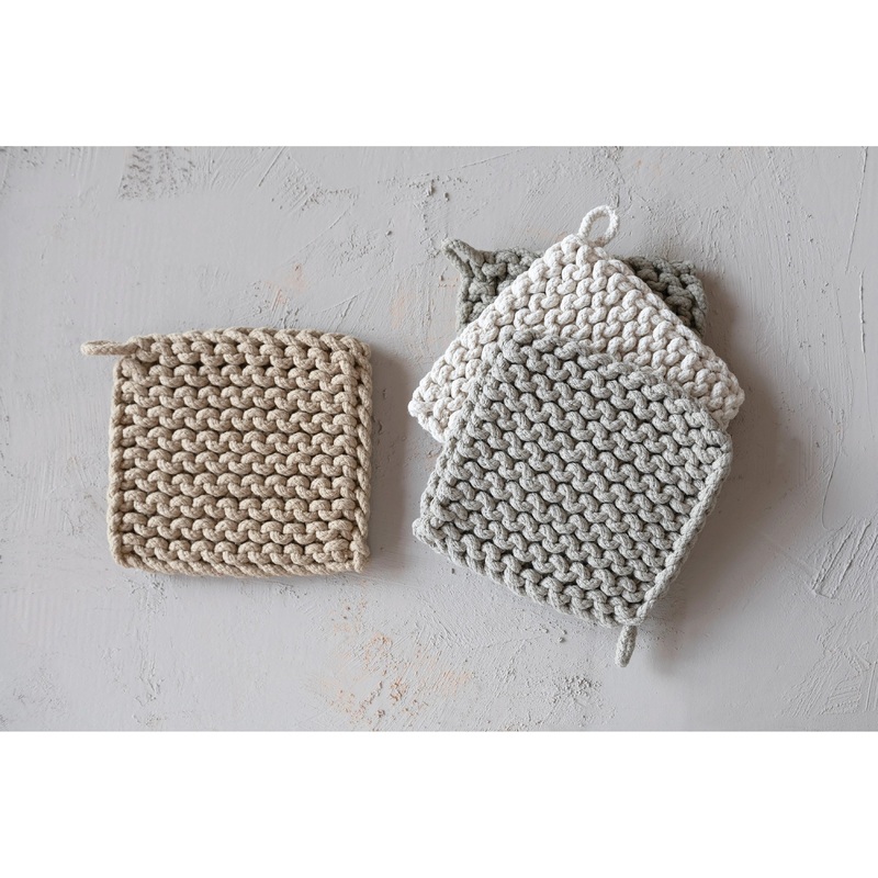 Cotton Crocheted Natural Pot Holders