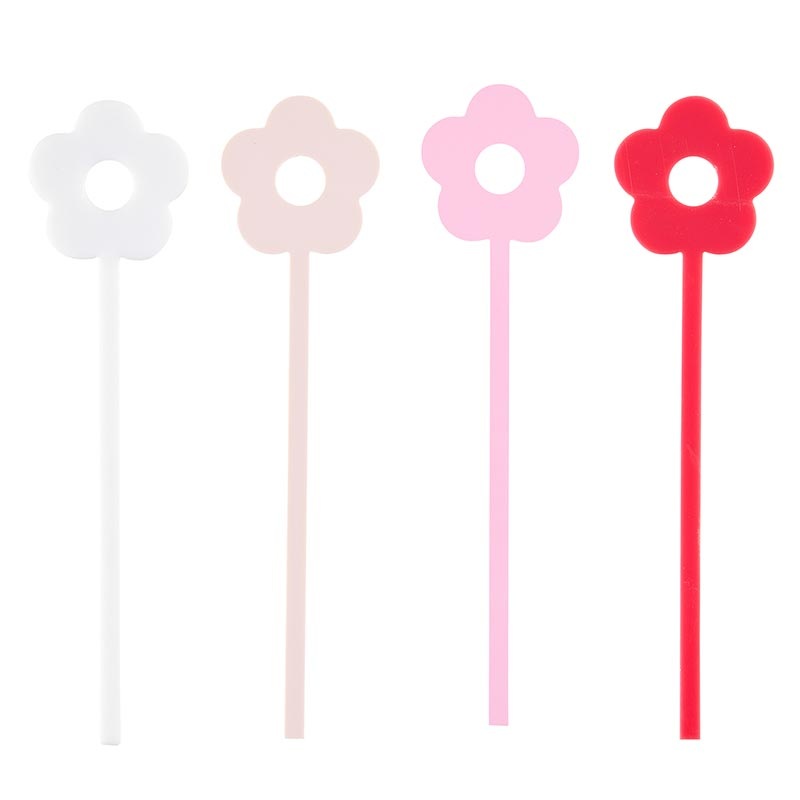 Sippin’ Pretty Acrylic Stir Sticks -Pink Flowers