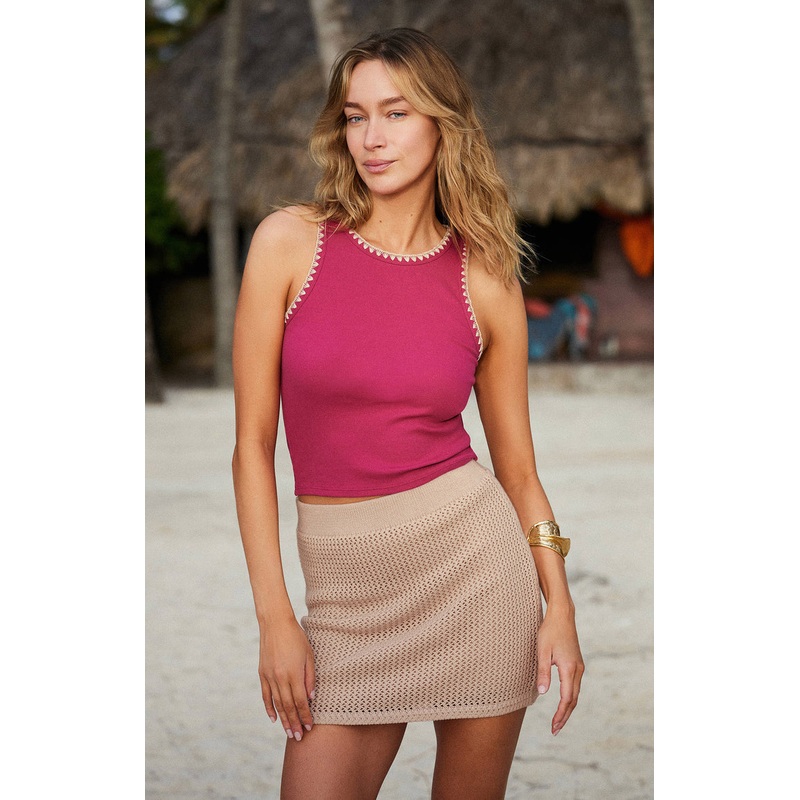 Z Supply Avril Rib Tank -Cactus Flower