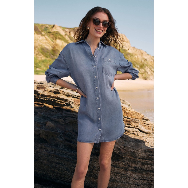 Z Supply Dover Chambray Dress|X-Small|Small|Medium|Large