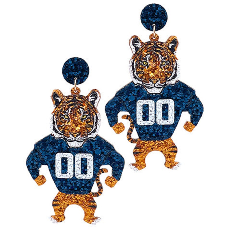 Glitter Standing Tiger Earrings