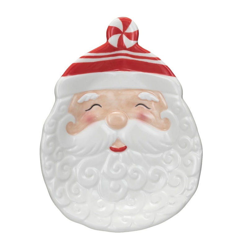 Ho Ho Ho Red & White Santa Plate