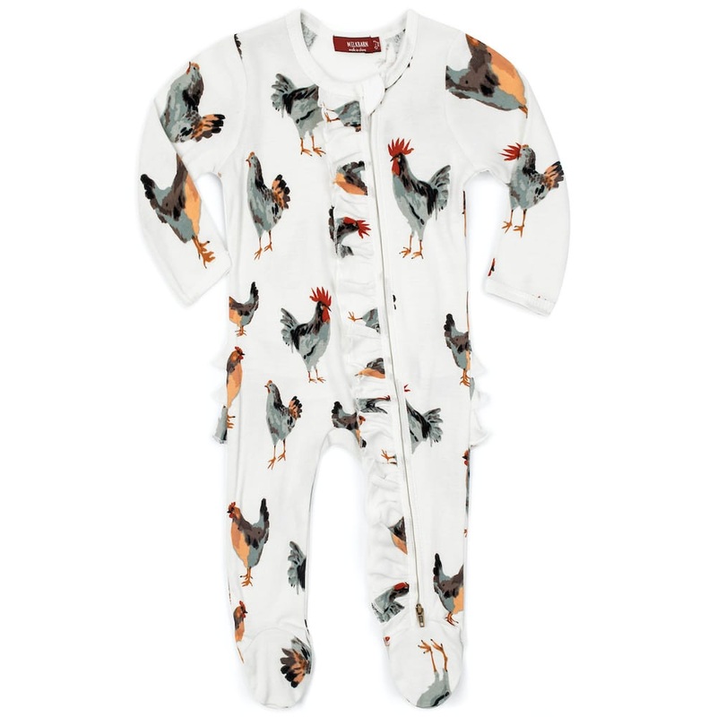 MilkBarn Ruffle Footed Romper -Chicken