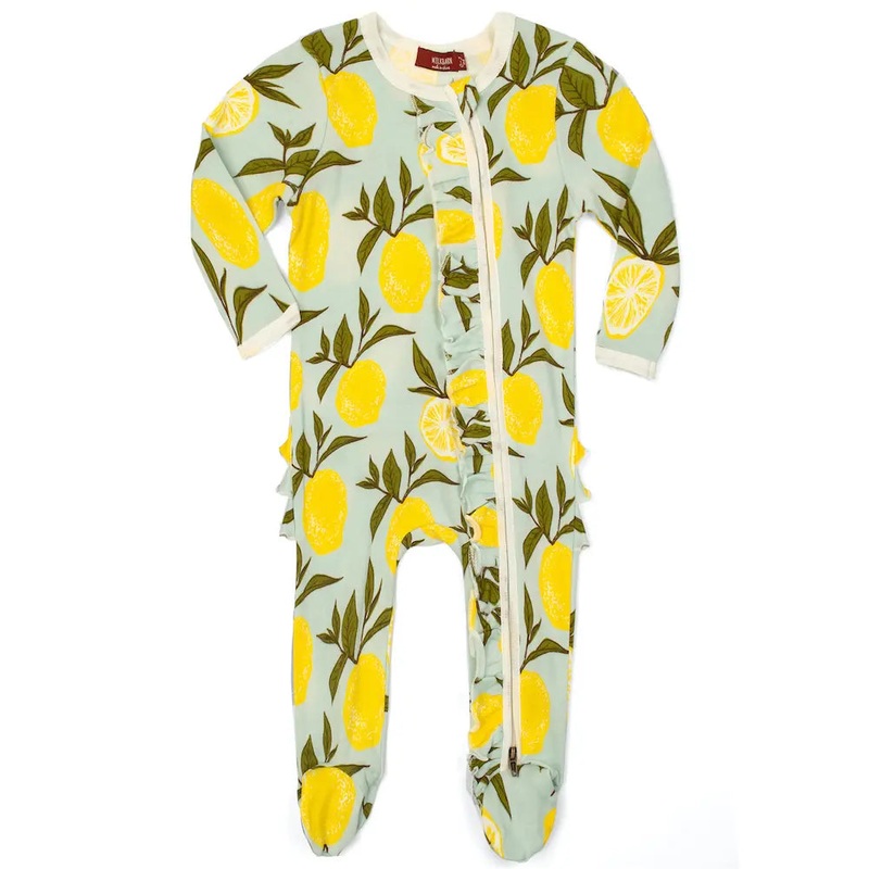 MilkBarn Ruffle Footed Romper -Lemon