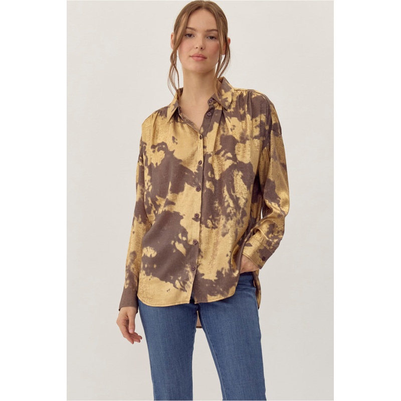 Jod Golden Metallic Print Top|Sm|Med|Lg|XL