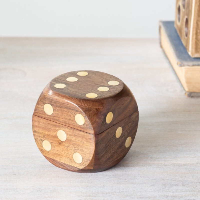 Wood Dice in a Box Set