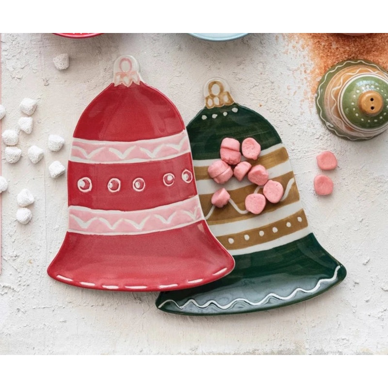Filled w/ Cheer Stoneware Bell Plates