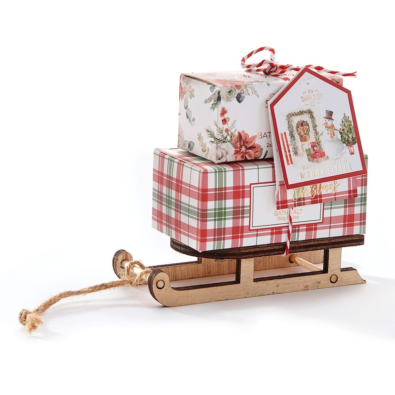 Holiday Bath Fizzer & Bath Salts Gift Set Sled