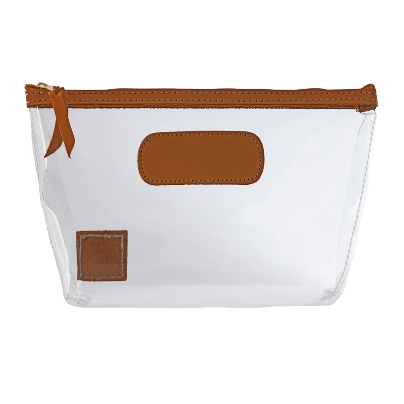 Jon Hart Clear Grande Pouch-Bridle Leather
