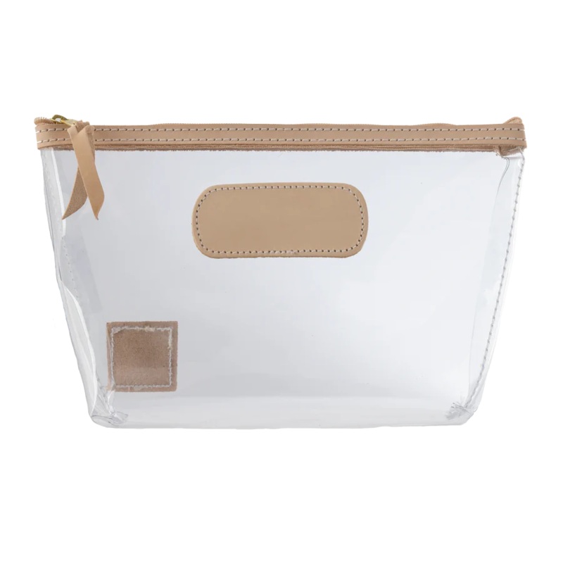 Jon Hart Clear Grande Pouch -Natural Leather