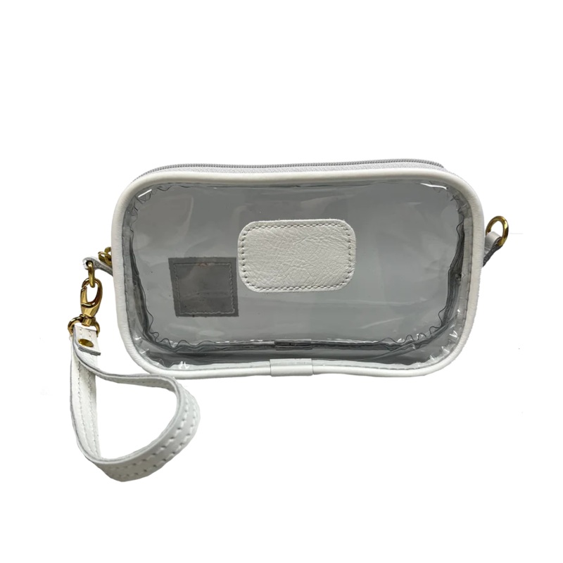 Jon Hart Clear Wristlet / Crossbody -White Leather