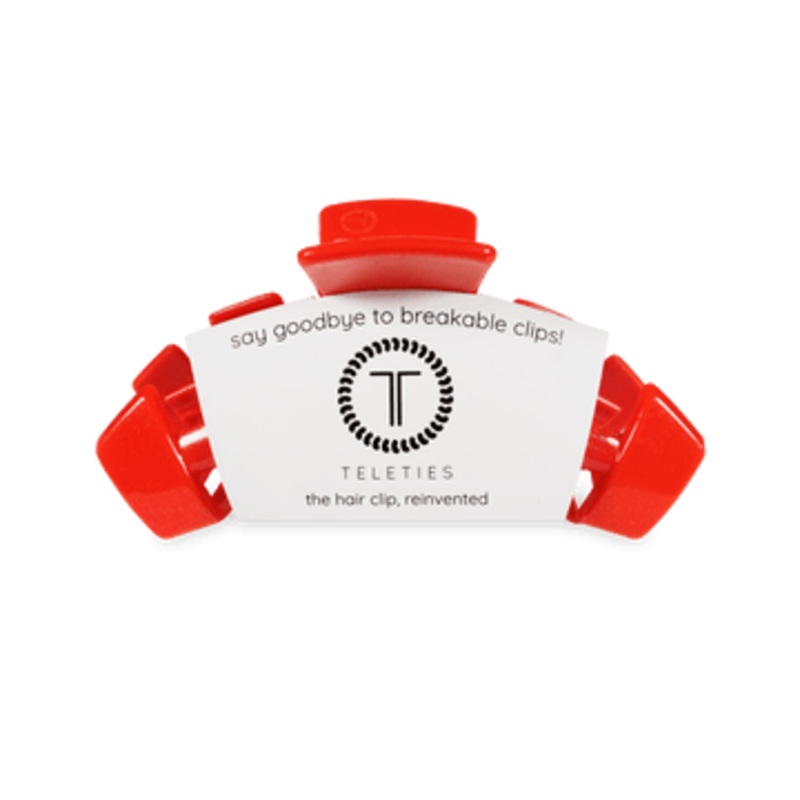 Teleties Classic Hair Clips -Rockin’ Red