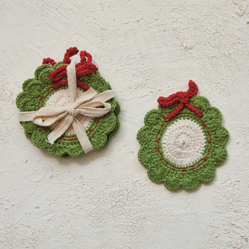 Cotton Crochet Wreath Coasters
