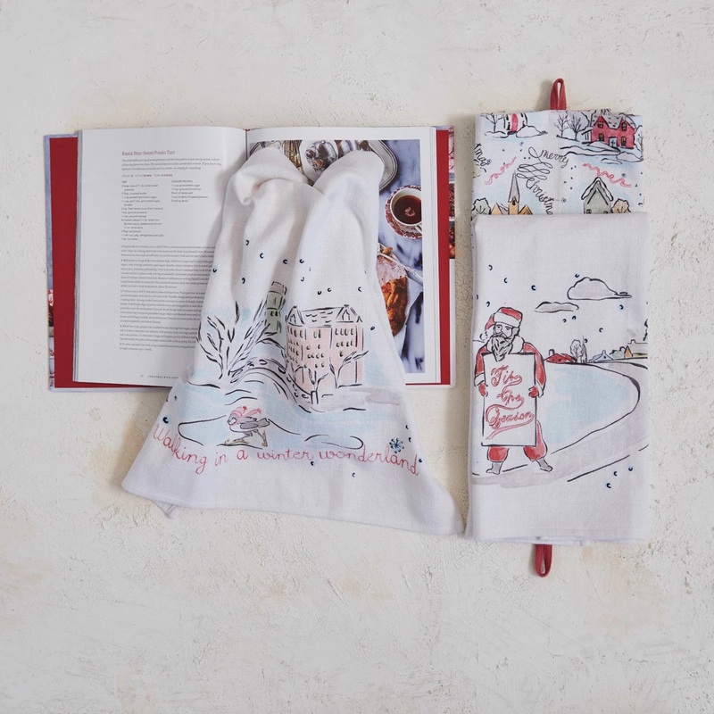 Merry Holiday Tea Towels|Holiday Scene|Winter Wonderland|Tis the Season