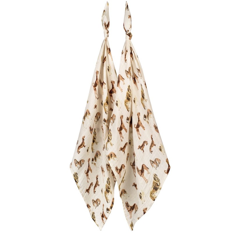 MilkBarn Burp Cloths -Natural Dog