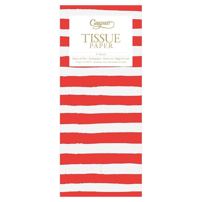 Tissue Paper -Painted Stripe Red