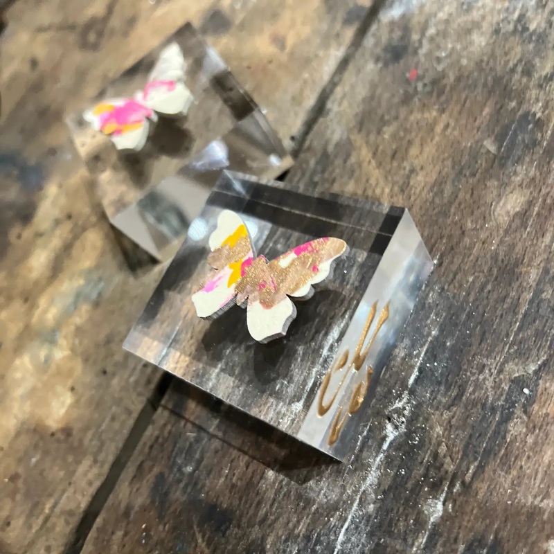 Butterfly Lucite Block