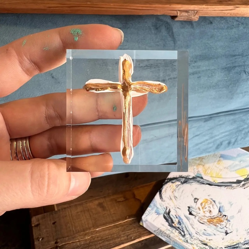 Cross Lucite Block