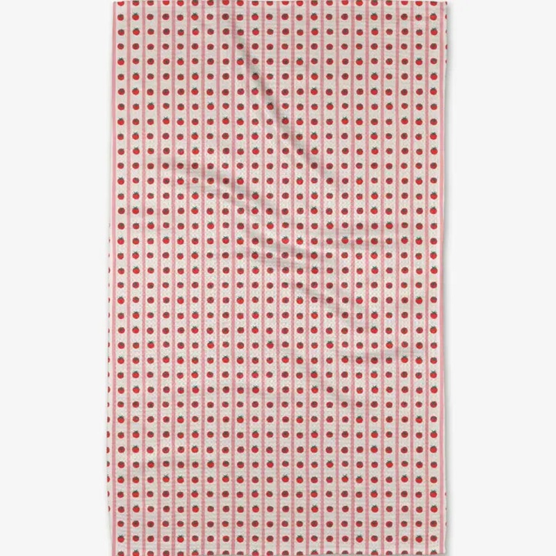 Geometry Tomato Stripes Tea Towel